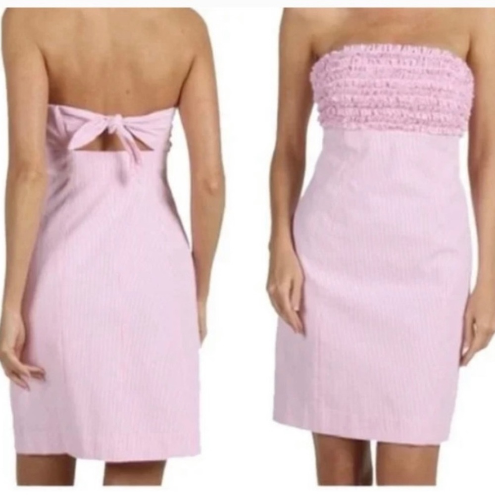Lily Pulitzer Franco Dress Seersucker Hotty Pink